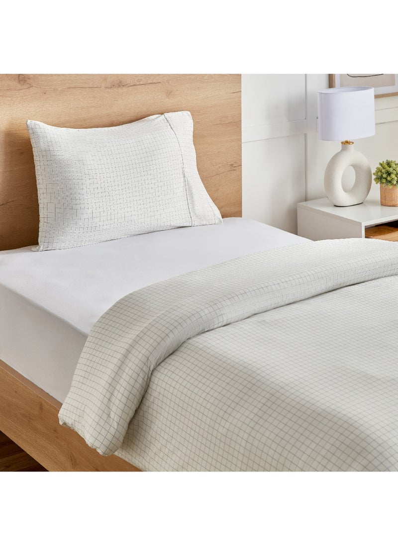 Home Box Ferum Stripe 2-Piece Microfiber Single Duvet Quilt Cover Set 200 x 135 cm  - Image 2