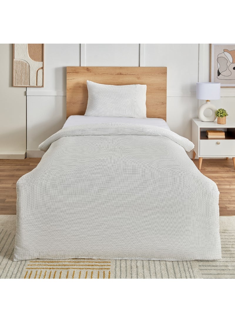 Home Box Ferum Stripe 2-Piece Microfiber Single Duvet Quilt Cover Set 200 x 135 cm  - Image 3