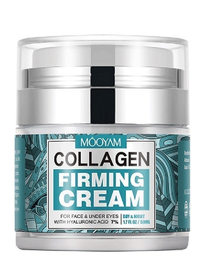 موويام عبوة من كريم الكولاجين المقوي للبشرة بنسبة 7٪ من حمض الهيالورونيك مرطب للوجه مضاد للشيخوخة للاستخدام النهاري والليلي يقلل من التجاعيد والخطوط الدقيقة - Image 2