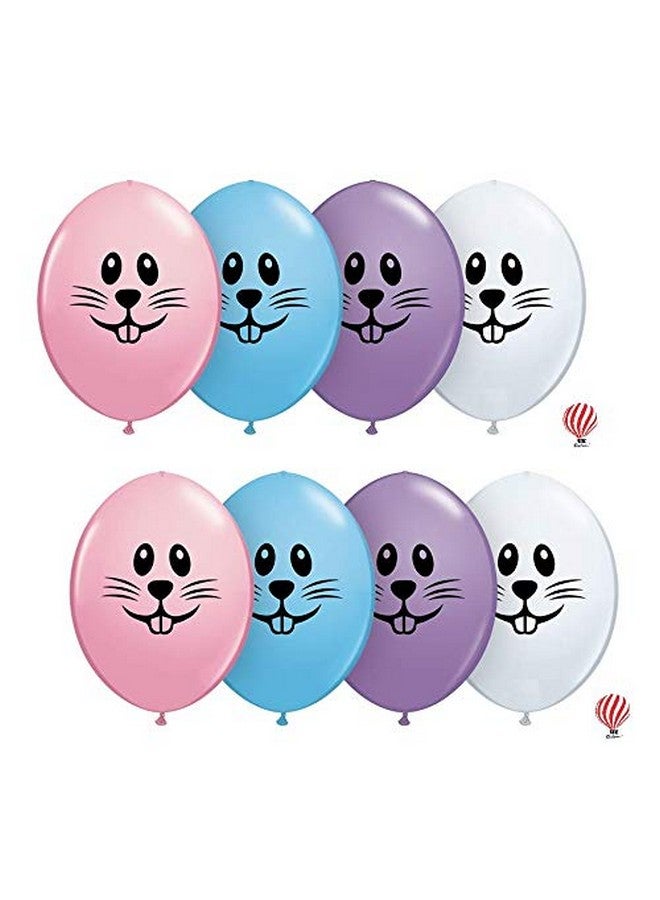 HK balloons Printed Bunny Face Birthday Decoration Rubber Balloons (Bunny Face Printed Balloons) (Pack Of 30) Multicolor