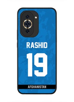 Cover for Huawei nova 10 4G Case , Rugged Black Slim fit Soft Flexible Thin Protective Phone Cases - Player Name - Rashid Khan, Jersey Number- 19