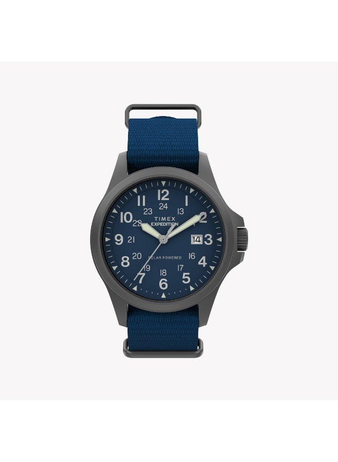 TIMEX Expedition Field Post Solar 41mm Gunmetal Black Dial Black rPET Strap | TW2Y31700 - Image 1
