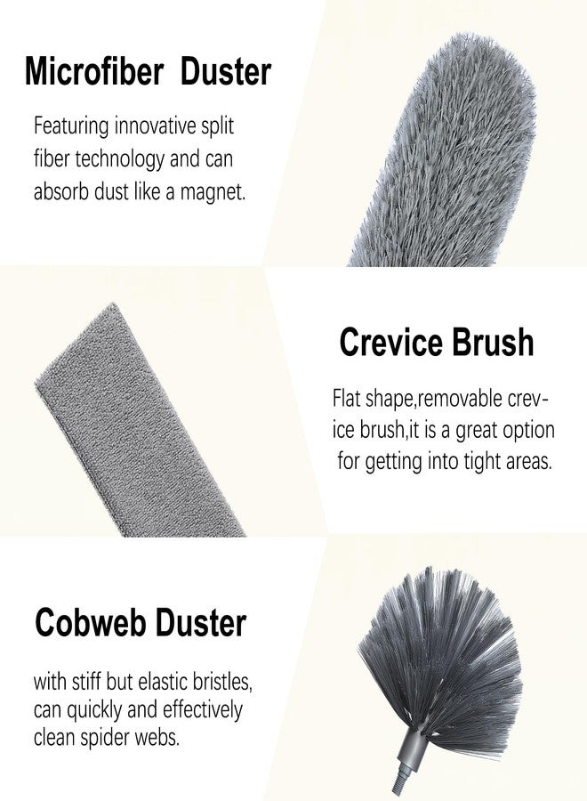 BAIDOON 100" Microfiber Feather Dusters for Cleaning, Cobweb Duster with Extension Pole, Spider Web Brush & Ceiling Cleaning Tools, Dust Remover Set for Cleaning High Ceilings, Furniture, Ceiling Fan, Blinds - Image 5