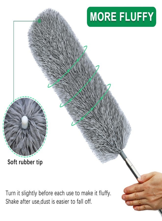 BAIDOON 100" Microfiber Feather Dusters for Cleaning, Cobweb Duster with Extension Pole, Spider Web Brush & Ceiling Cleaning Tools, Dust Remover Set for Cleaning High Ceilings, Furniture, Ceiling Fan, Blinds - Image 4