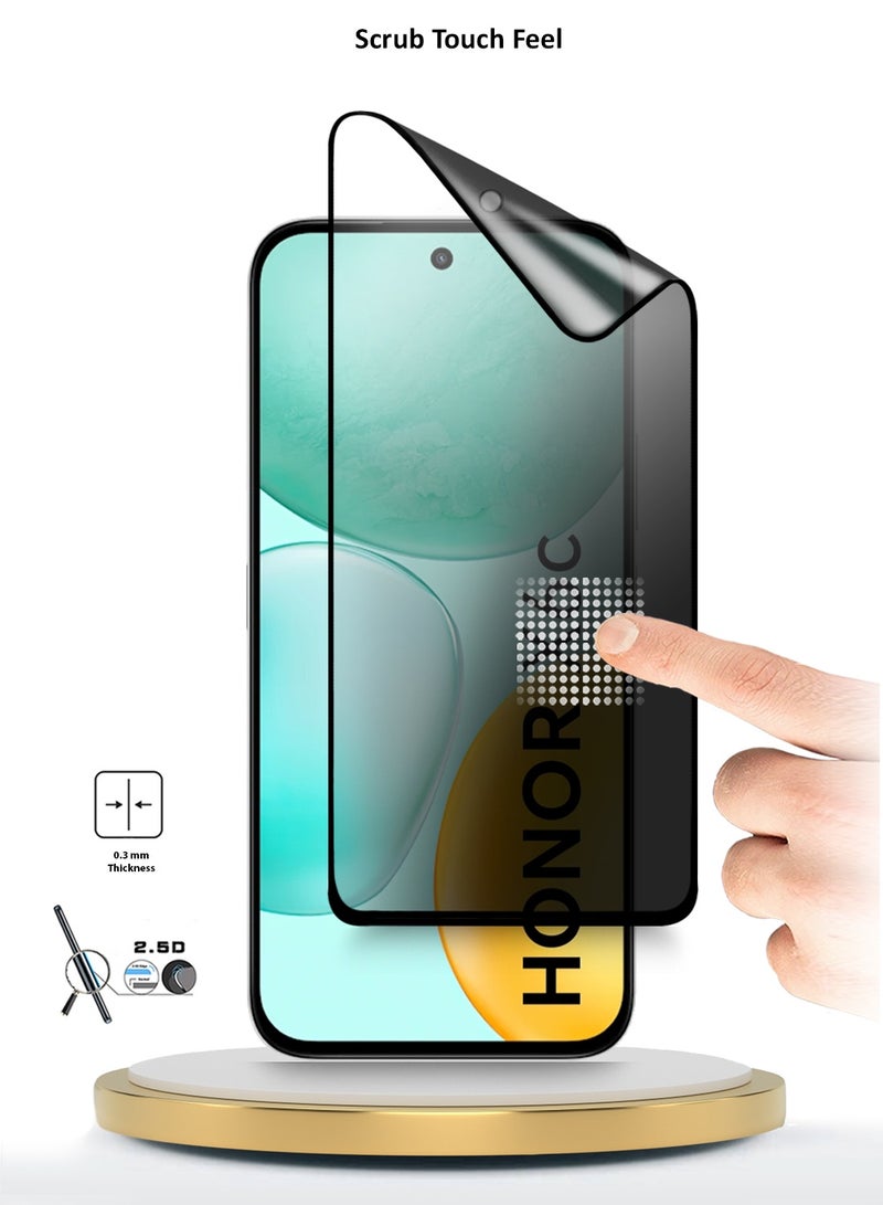 دبليو تيك حماية شاشة مرنة كاملة التغطية بحماية خصوصية نانو سيراميك من Honor X6c 4G 2025 مع لاصق كامل - شفاف/أسود - Image 4