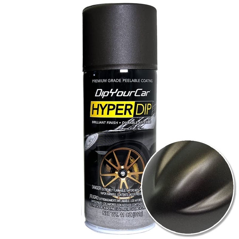 DipYourCar.com HyperDip Paint - Can of Sprayable Automotive Dip Coat - Removable Peelable Paint Protection for Cars - Brass Monkey Satin Coat Spray