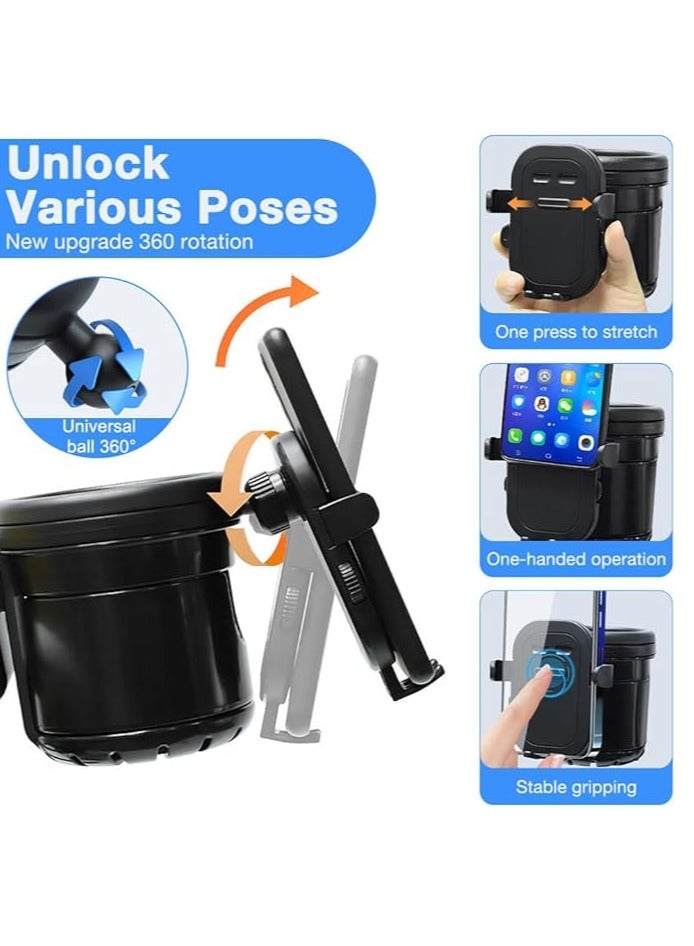 general Drink holder stroller, 3-in-1 cup holder stroller with 360° adjustable phone holder, stroller cup holder, stroller drink holder, stroller, baby bouncer - Image 3