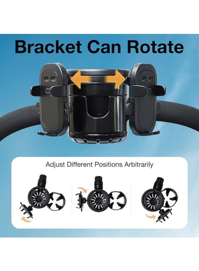 general Drink holder stroller, 3-in-1 cup holder stroller with 360° adjustable phone holder, stroller cup holder, stroller drink holder, stroller, baby bouncer - Image 4