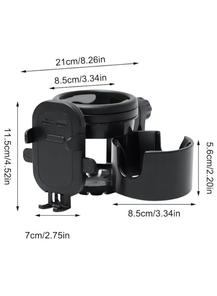 general Drink holder stroller, 3-in-1 cup holder stroller with 360° adjustable phone holder, stroller cup holder, stroller drink holder, stroller, baby bouncer - Image 5