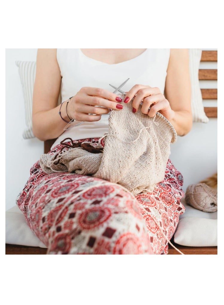 Yakumuz Circular Knitting Needles Set Yakumuz Stainless Steel Knitting Needles 47-inch, 9 Pack Knitting Needles Round with Cable, Long & Smooth Metal Round Needles Gift for Mother Grandmother - Image 5