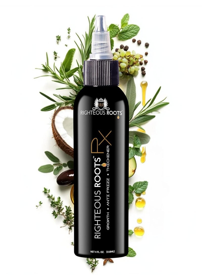RIGHTEOUS ROOTS Hair Oil for Hair Growth Anti Frizz and Thickener Best for Curly, 4fl oz - Image 1