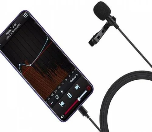 بولهاموبيل Polham Type-C Professional Microphone Telephone Youtuber Lapel Microphone 1.5m, Lapel Microphone