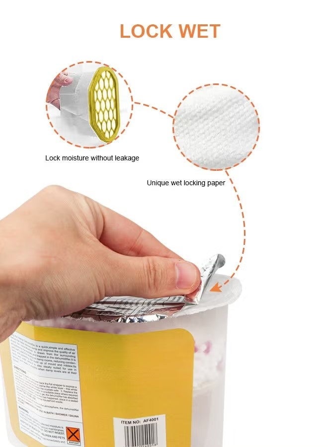 هومار كيت عبوة من 6 صناديق امتصاص الرطوبة، مقاومة للعفن، مزيلة للروائح، صناديق مزيلة للرطوبة منزلية، خالية من العطور، لامتصاص الرطوبة للحمام، الخزانة، خزانة الملابس، المطبخ، 600 مل (رائحة الليمون) - Image 5