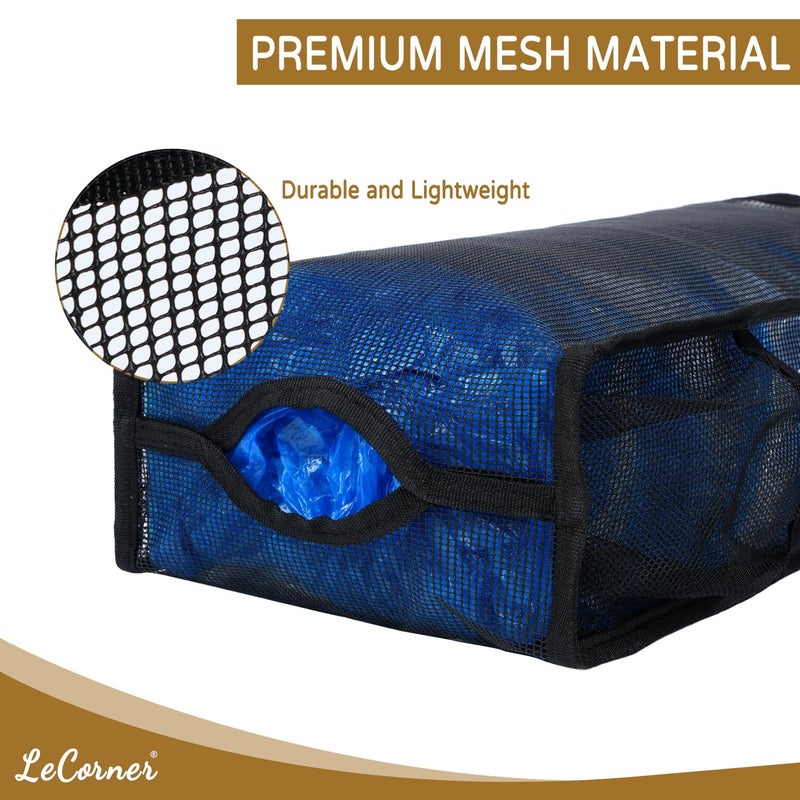 LeCorner Plastic Bag Holder, Large Capacity Grocery Bag Holder, Breathable Mesh Plastic Bag Holders for Grocery Bags Storage, Lightweight Trash Bag Holder Dispenser Organizer, Black - Image 4