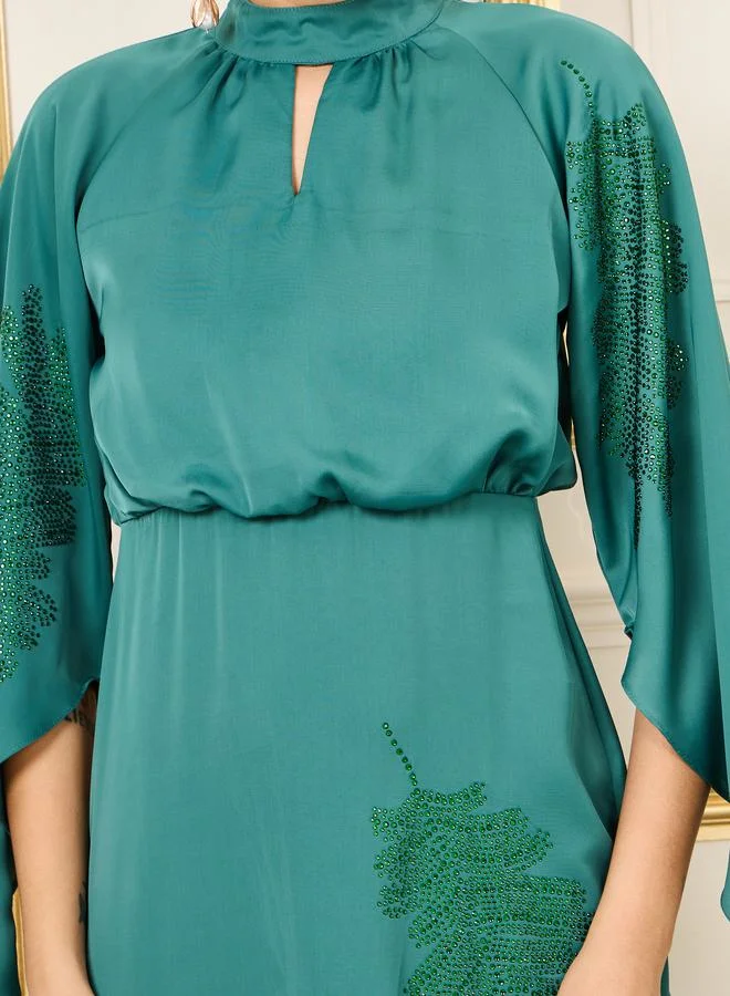 Styli Embroidered A-Line Dress