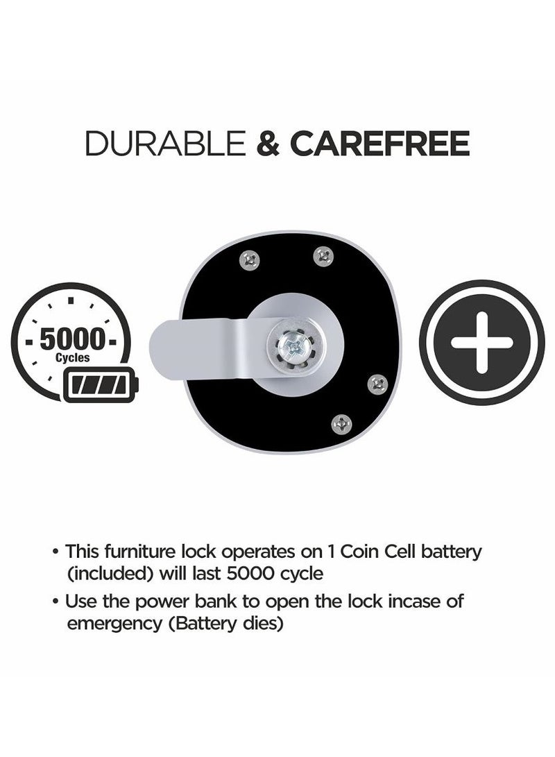 أوزون OZFL-401-PW (أسود)  | قفل RFID | جولة مدمجة | مفيد | الوصول، نظام قفل RFID | قفل الأثاث الذكي (أسود) (كلمة المرور) | بواسطة الأوزون الهند - Image 4