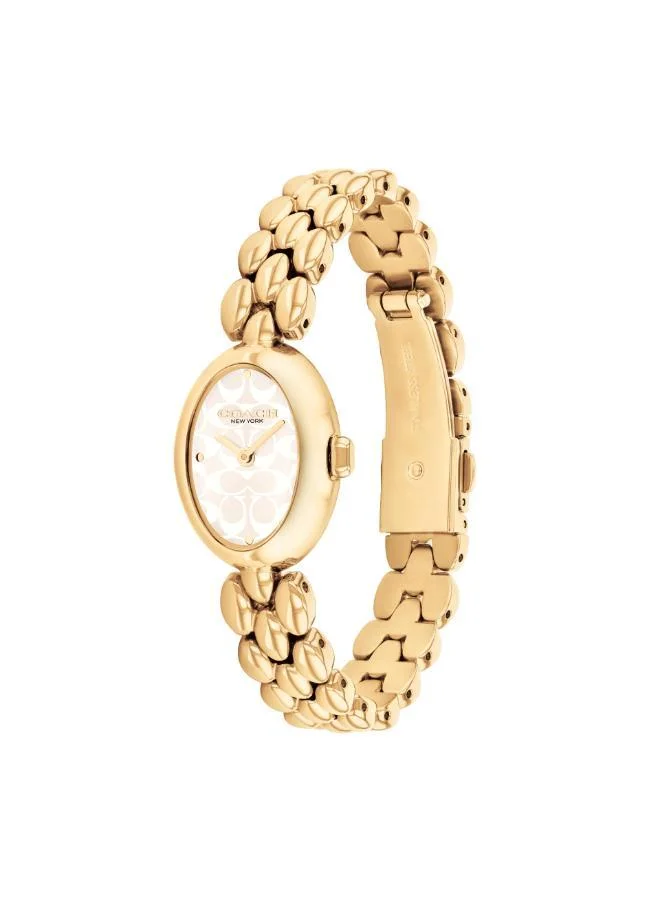 COACH  2-Hand Sammy Collection Quartz Movement Watch For Women With Gold-Tone Stainless Steel Bracelet - 14504417 for Women | Best Price UAE