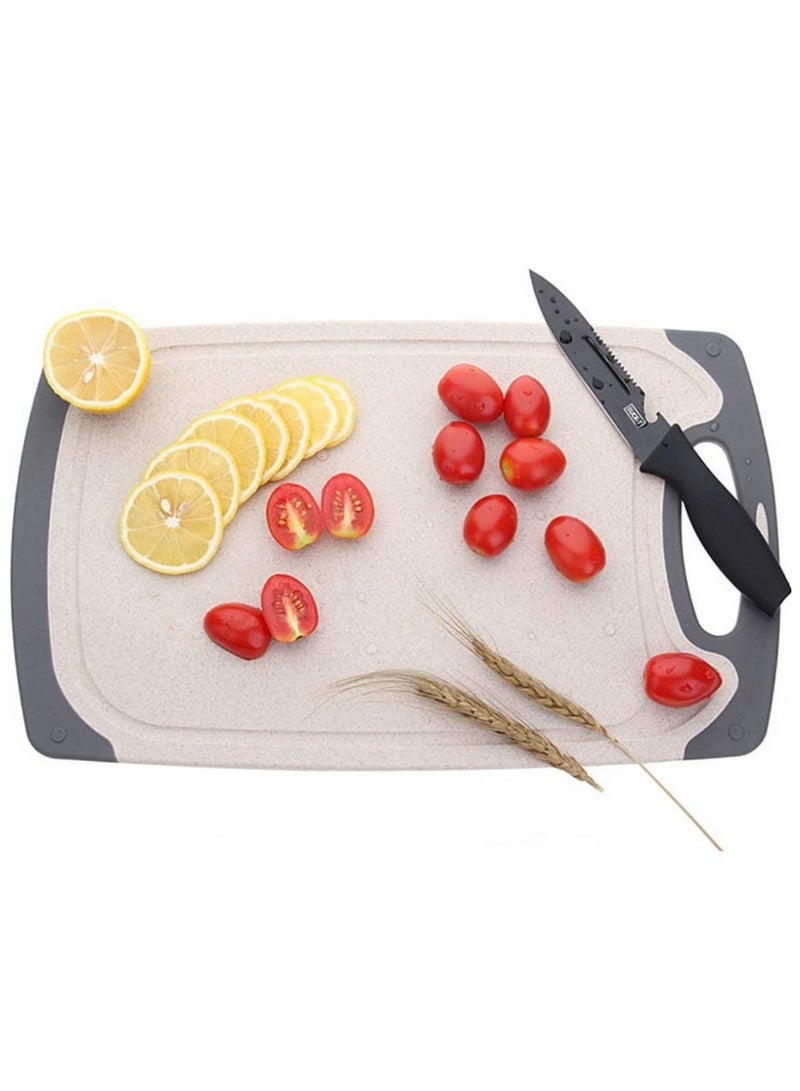 الهالة طقم لوحات تقطيع للمطبخ 3 قطع – لوحات تقطيع مضادة للانزلاق من قش القمح، آمنة للغسل في غسالة الصحون (بني فاتح) - Image 4