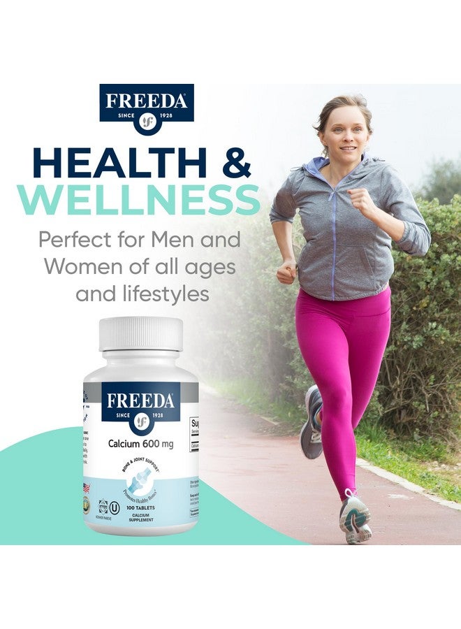 Freeda Calcium Carbonate 600 mg - 100 Tablets | High-Potency Daily Calcium Supplement | Vegan, Allergen-Free, Clean Label | Made in USA, GMP Facility, Third-Party Tested - Image 5