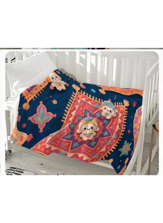 general Baby and children's cartoon flannel thin blanket (warm and comfortable, suitable for sleep, game use) 70cm*100cm - Image 2