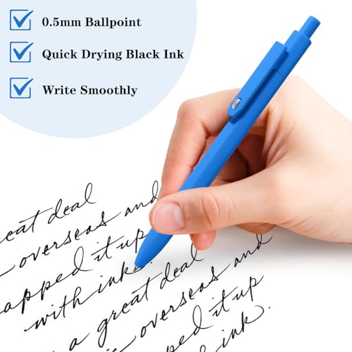 Piochoo Pens, 8 Pack Black Ink Gel Pens Ballpoint Smooth Writing Pens for Journaling, Cute Office Supplies for Nurses Women Teachers - Image 4