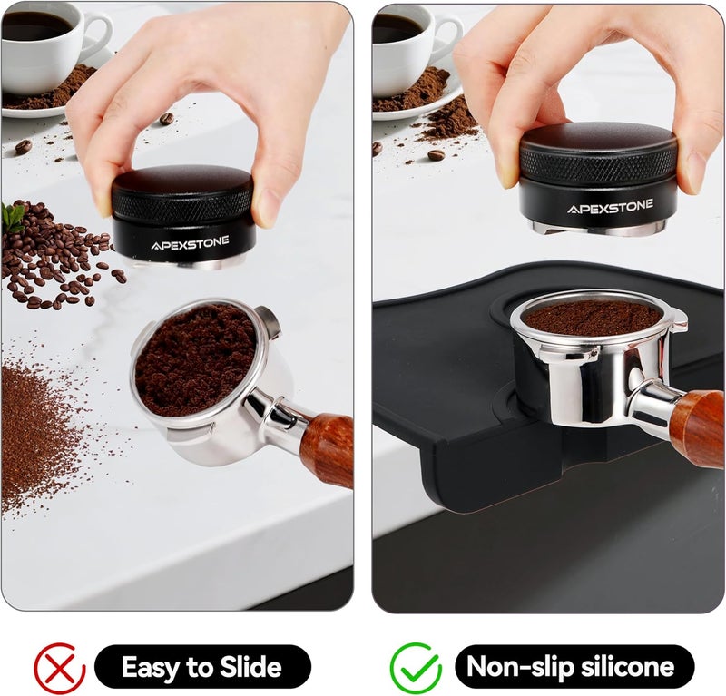 Apexstone حصيرة ضغط القهوة السيليكونية 8 بوصة × 6 بوصة، حصيرة سيليكون إسبريسو، حصيرة ضغط إسبريسو، حصيرة ضغط القهوة - Image 3