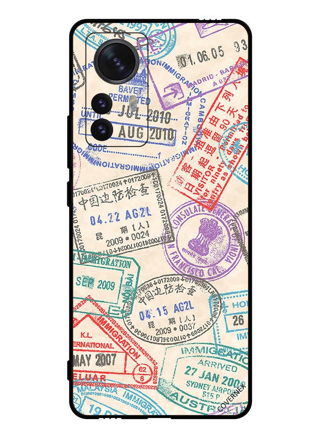 Covernex Protective Case Cover For Xiaomi 12 Pro Travel Stamps - Image 1