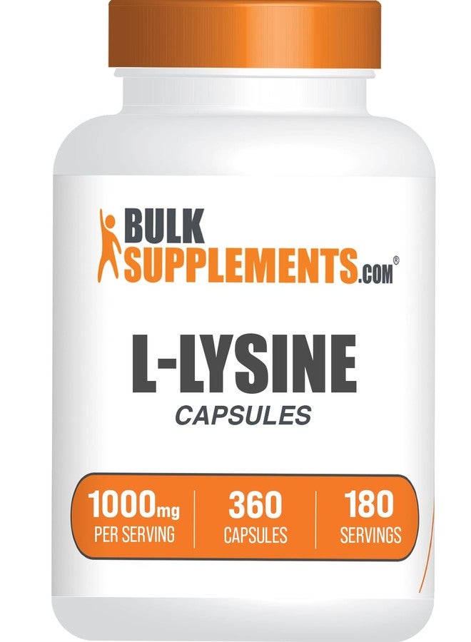 بالك سابلمنتس كبسولات إل-لايسين هيدروكلوريد من BulkSupplements.com - مكمل غذائي من اللايسين، حمض أميني أساسي - خالٍ من الغلوتين، كبسولتان (1000 ملغ) لكل جرعة، 360 كبسولة (عبوة واحدة) - Image 1