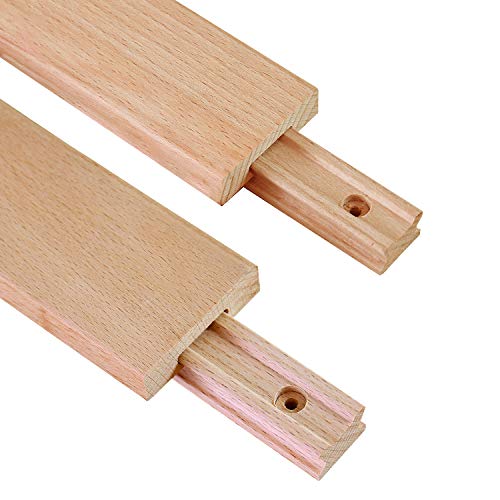 HMFOR 2 PCS Wax Coated 18 Inches Wood Drawer Slide, Classic Traditional Wood Center Guide Track - Image 1