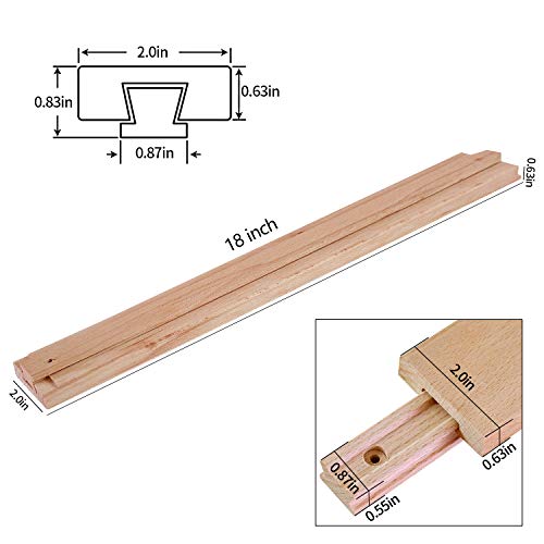 HMFOR 2 PCS Wax Coated 18 Inches Wood Drawer Slide, Classic Traditional Wood Center Guide Track - Image 2