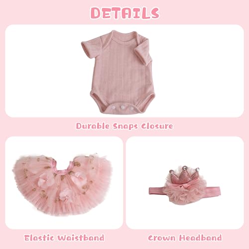 EKOKIZ Reborn Baby Dolls Clothes Girl Pink Baby Clothes for Dolls 1720 Inches Doll Outfits and Accessories for Realistic Newborn Girl - Image 5