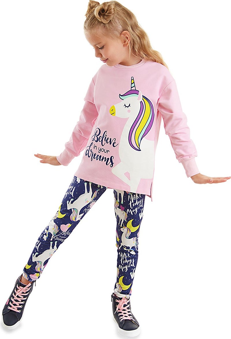 Mshb&G Unicorn Girls Sweatshirt Tights Set  - Image 1
