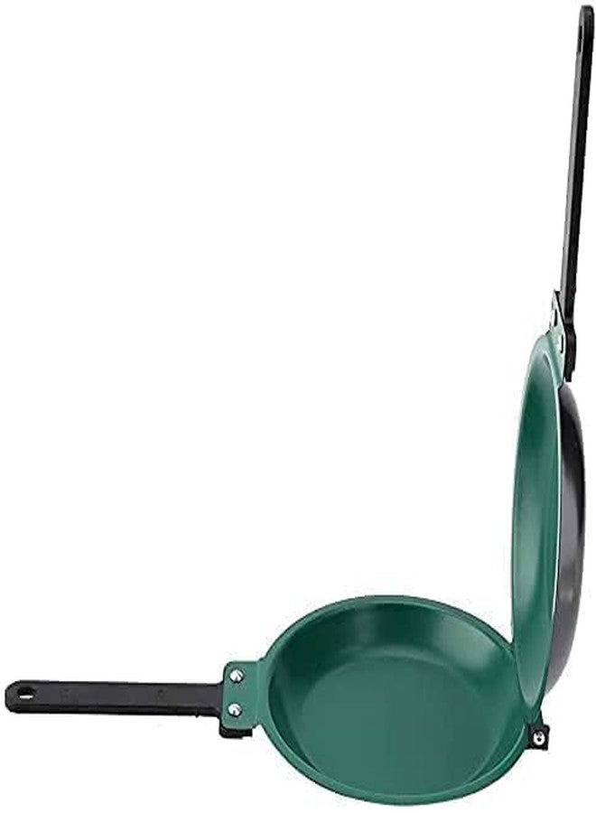 Roxbury Double Sided Frying Pan, Omelet Maker Pan, Double Sided Non-Stick Ceramic Coating Frying Pan with Lid for Frying Eggs Pancakes for Home Kitchen Cookware Stovetop Disk with Handle (1.pic) - Image 5