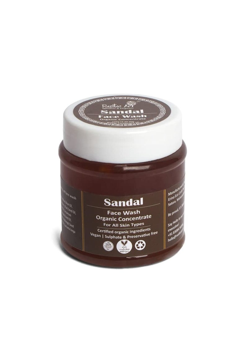 Rustic Art Organic Sandal Face Wash Concentrate 125gm Combination To All Skin Types Deep Cleansing Glowing Skin  125g - Image 3