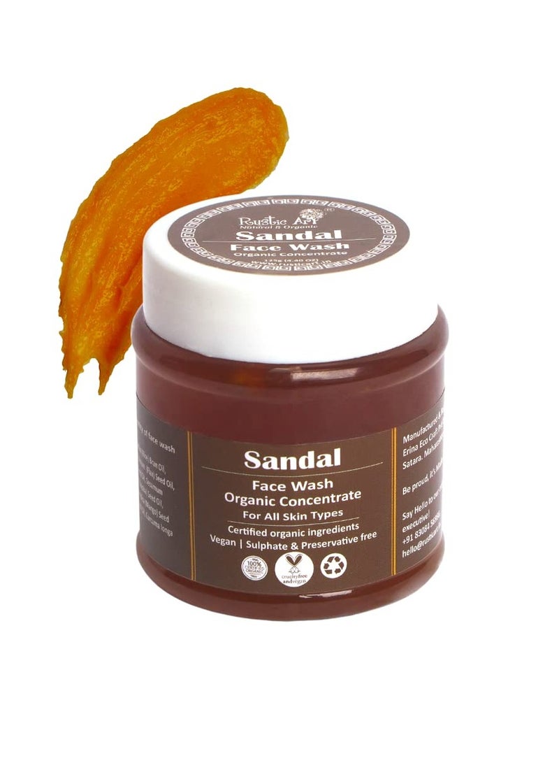 Rustic Art Organic Sandal Face Wash Concentrate 125gm Combination To All Skin Types Deep Cleansing Glowing Skin  125g - Image 2