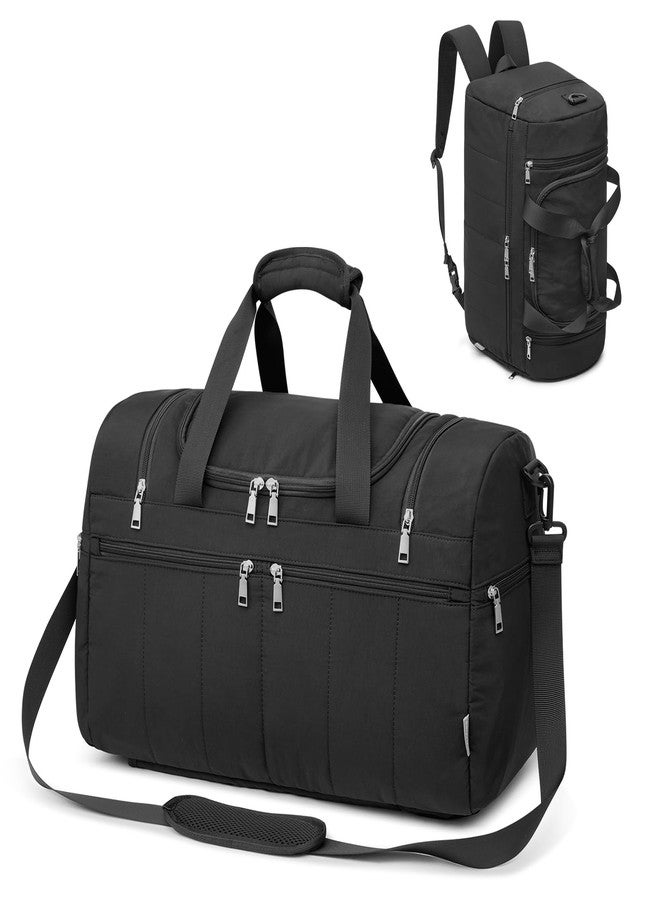جي4فري حقيبة سفر G4Free سعة 45 لترًا للنساء والرجال، 3 في 1، مزودة بجيب للأحذية، حقيبة ظهر رياضية لعطلة نهاية الأسبوع، لون أسود - Image 1