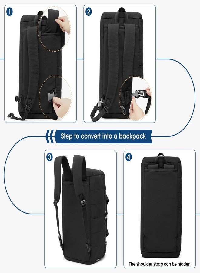 جي4فري حقيبة سفر G4Free سعة 45 لترًا للنساء والرجال، 3 في 1، مزودة بجيب للأحذية، حقيبة ظهر رياضية لعطلة نهاية الأسبوع، لون أسود - Image 4