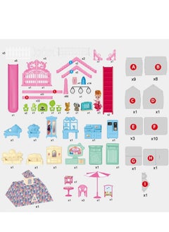 GUDOO Doll House Dream House for Girls Pretend Toys 3 Story 8 Rooms Dollhouse Toddler Playhouse DIY Building Kids Gift for for 3 to 10 Year Old Girls  - Image 2