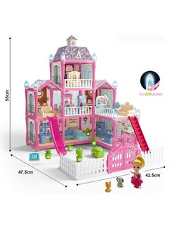 GUDOO Doll House Dream House for Girls Pretend Toys 3 Story 8 Rooms Dollhouse Toddler Playhouse DIY Building Kids Gift for for 3 to 10 Year Old Girls  - Image 3