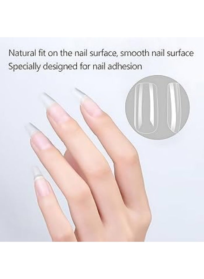 أظافر صناعية شفافة عالية الجودة – طقم متكامل من 100 قطعة بأطوال مختلفة لتصاميم فنية فريدة، سهلة التركيب وتناسب الاستخدام المنزلي أو في صالونات التجميل. - Image 2