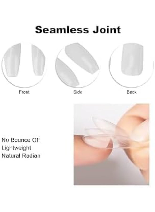 أظافر صناعية شفافة عالية الجودة – طقم متكامل من 100 قطعة بأطوال مختلفة لتصاميم فنية فريدة، سهلة التركيب وتناسب الاستخدام المنزلي أو في صالونات التجميل. - Image 3