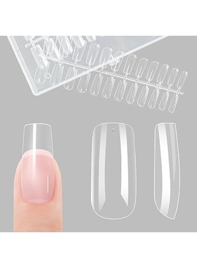 أظافر صناعية شفافة عالية الجودة – طقم متكامل من 100 قطعة بأطوال مختلفة لتصاميم فنية فريدة، سهلة التركيب وتناسب الاستخدام المنزلي أو في صالونات التجميل. - Image 4
