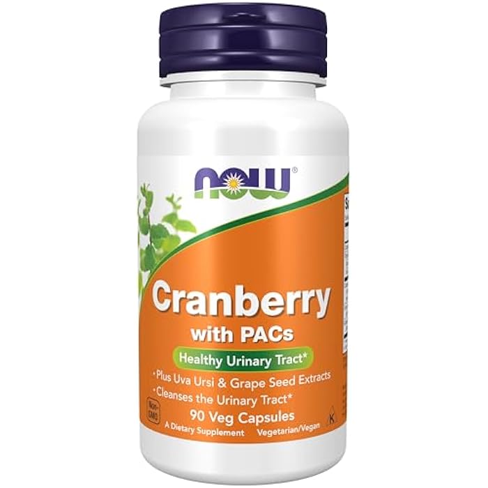 NOW Supplements, Cranberry with PACs, plus Uva Ursi and Grape Seed Extracts 90 Veg Capsules - Image 1