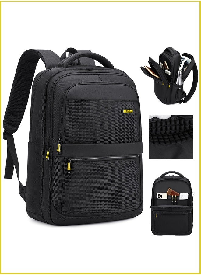 RAHALA 802 Business Professional Office Travel Laptop School Work Daily Use Backpack – Water-Resistant USB Charging Port Fits 15.6-inch Laptops - Black  - Image 1