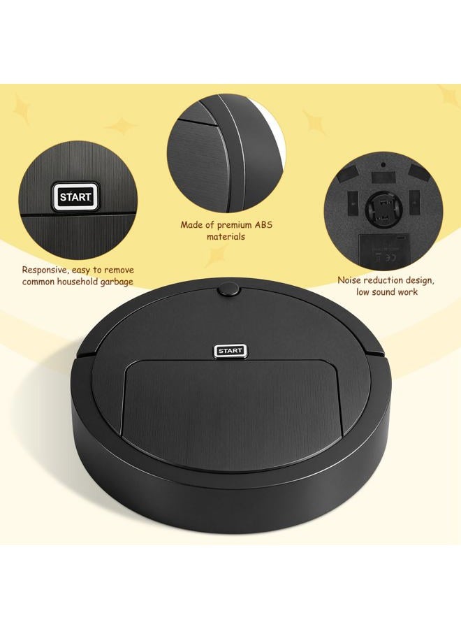 balacoo Cartoon Clean Robot Electric Cleaning Robot - Simulation Vacuum Cleaner, Automatic Catcher, Cleaning Robot, Pretend Game, Diameter 23CM, Black Toddler Vacuum - Image 3