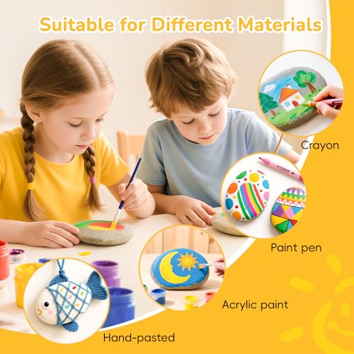 Simetufy 25 Pcs Large Rocks for Painting, 4-5 Inch River Rocks Painting Stones Smooth Flat Rocks for Painting, Natural Rocks to Paint for Arts DIY Crafts Kids Painting - Image 5