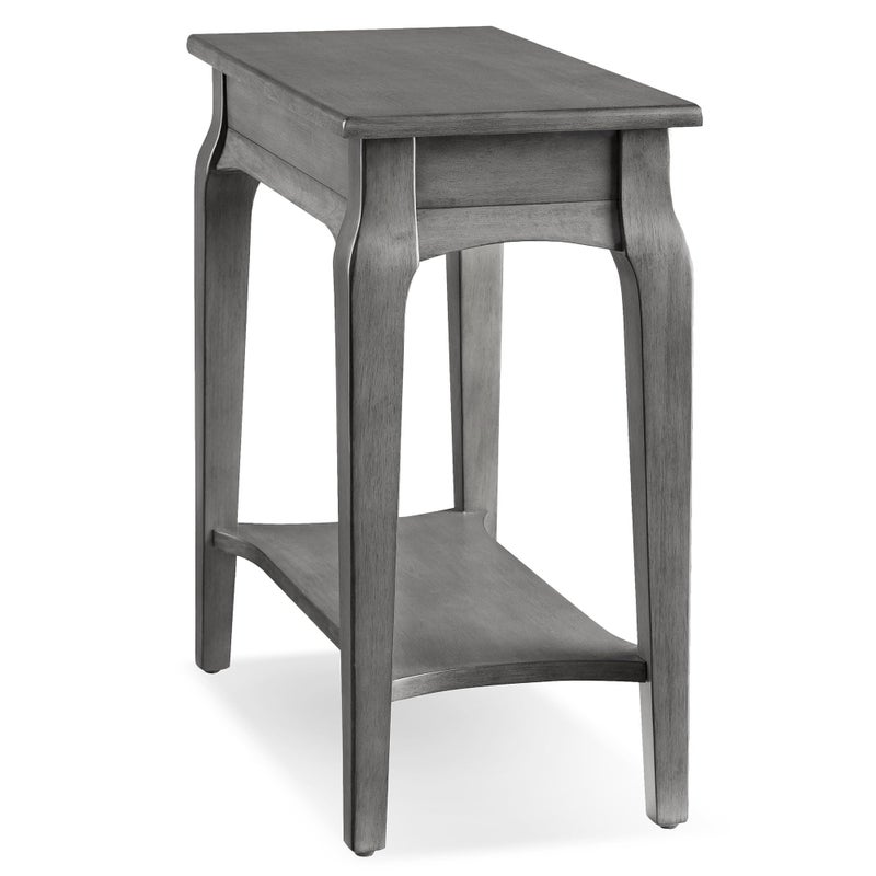 Leick Home Stratus Chairside End Table, Solid Wood, with Shelf, for Living Rooms and Small Spaces, Smoke Gray, 22005-GR - Image 1