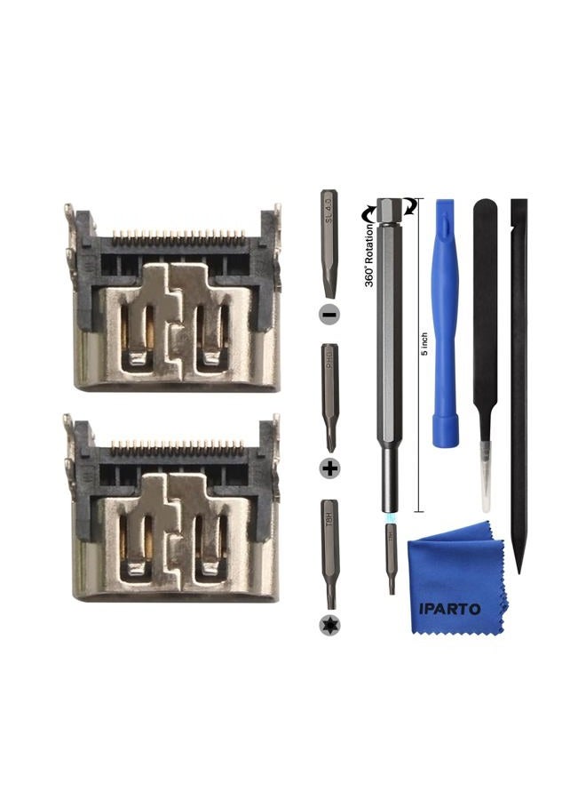 iParto 2 Pack Replacement HDMI Port for Sony Playstation 5 PS5 Display Socket Interface Jack Connector Repair Kit - Image 1
