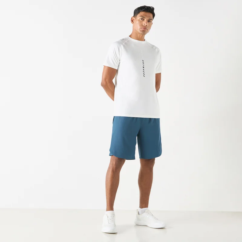 ADOT by Splash Overlap Detail Shorts with Pockets and Elasticated Waistband