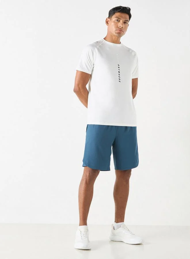 ADOT by Splash Overlap Detail Shorts with Pockets and Elasticated Waistband